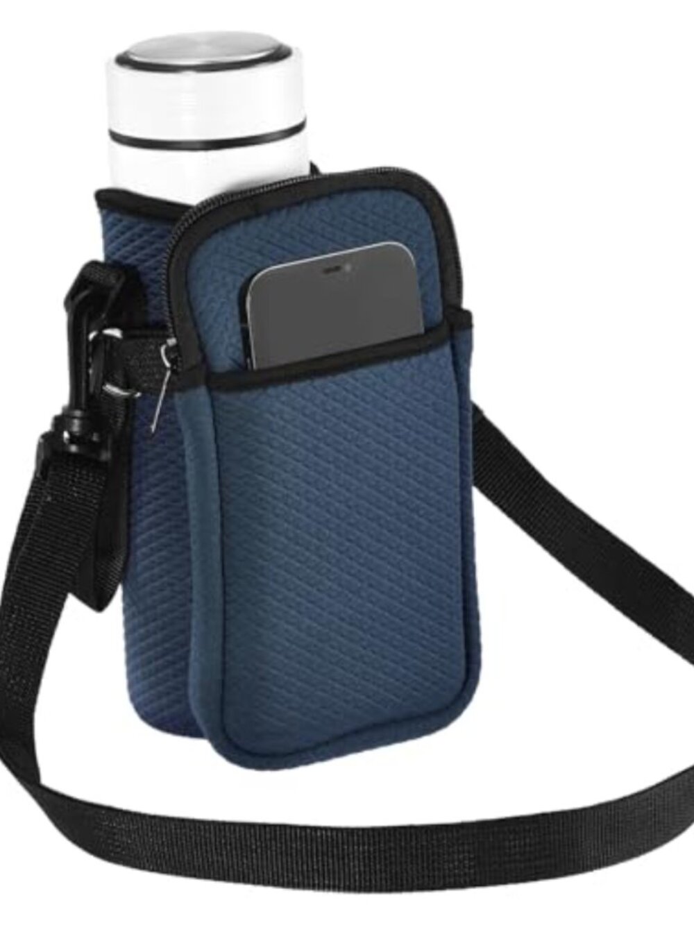 Neoprene Insulated Water Bottle Carrier Bag Crossbody Sling